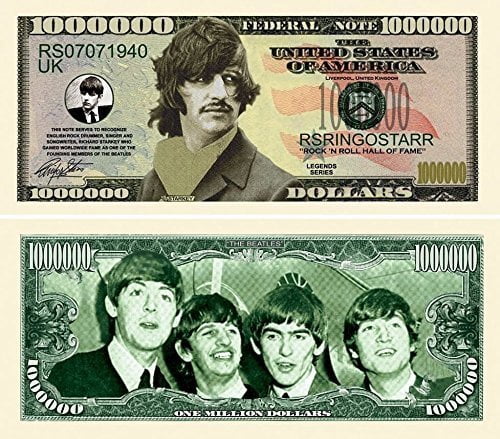 50 Ringo Starr Million Dollar Bills With Bonus Thanks A Million Gift 