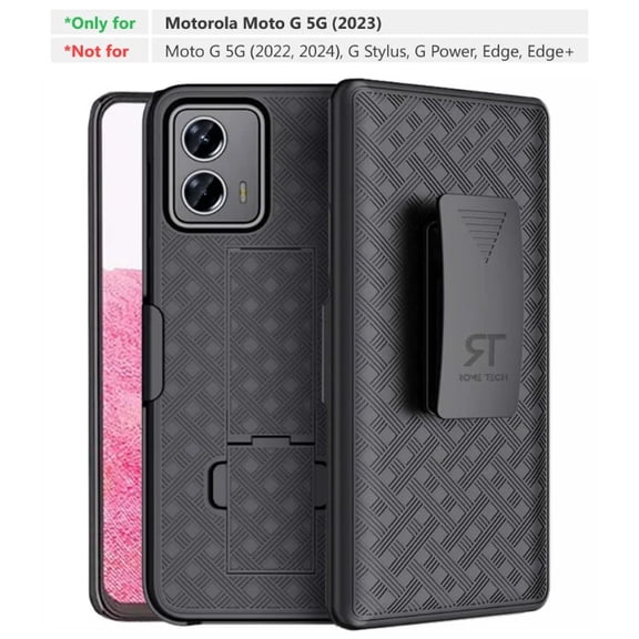 Rome Tech for Motorola Moto G 5G 6.5" (2023) Shell Holster Combo Case - Black