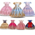 thumbnail image 2 of Vestido de fiesta para niñas de flores, vestido de princesa para niña, vestido de boda con lazo, vestidos de desfile para niños, ropa para bebés de 0 a 8 años, cumpleaños 6-7T (etiqueta 140) Gao Jinjia LED, 2 of 2