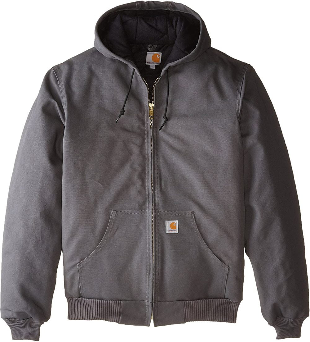 Buy Carhartt Mens Quilted Flannel Lined Duck Active Jacket J140,Gravel ...