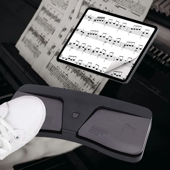 Pedal Volteador De Página De Música Para Pies, Diseño Ergonómico, Pedal Volteador De Página Bluetooth Inalámbrico Portátil Con Almohadilla Antideslizante Para Teléfonos