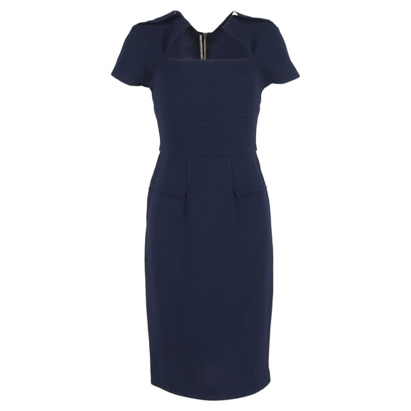 Pre-Owned Roland Mouret The Biltmore Dress in Navy Blue Wool