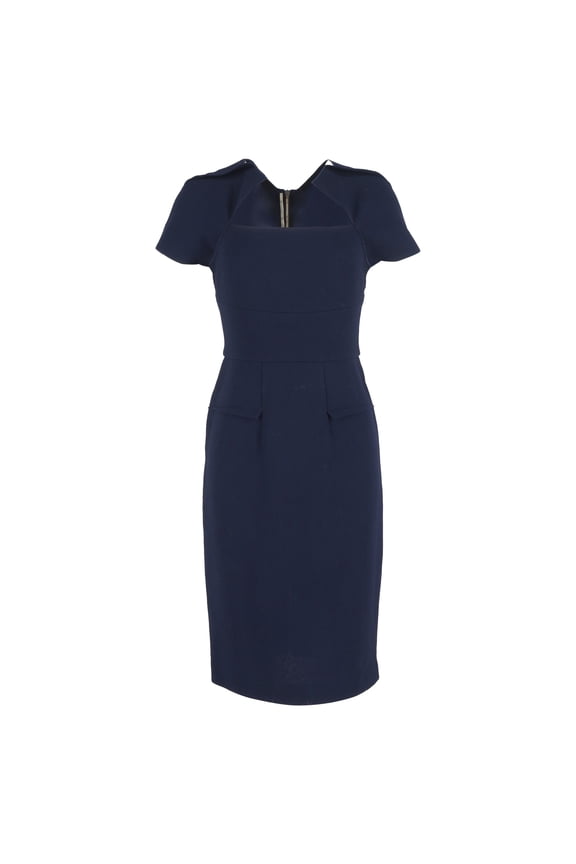 Pre-Owned Roland Mouret The Biltmore Dress in Navy Blue Wool