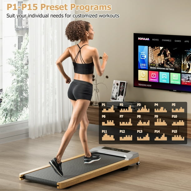 Goplus Walking Pad Under Desk Treadmill with Remote Control for Home Office LED Display Walmart