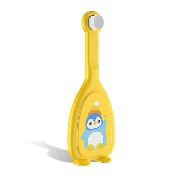 Injueey Cepillo de en forma de U de silicona de mano Boquilla para niños enteros de doble cara Limpieza infantil ancha Suministros de limpieza para el hogar Amarillo