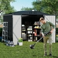 thumbnail image 5 of COMHOMA Outdoor Storage Shed 8 x 6 ft Shed with Lockable Door Steel Garden Shed with Air Vent,Gray, 5 of 9