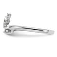 thumbnail image 3 of 14K White Gold Ring Band Wedding Diamond Round Wrap, Size 9, 3 of 4