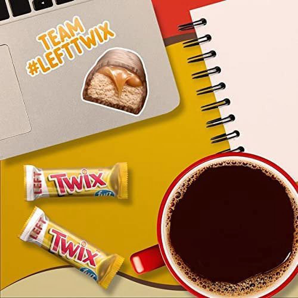 Twix Caramel and Milk Chocolate Fun Size Cookie Bar  LEFT and RIGHT Twix  Individually wrapped Bulk Snack Size Candy Pack 4 Pound