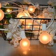 thumbnail image 5 of 25 Pack G40 Frosted White Light Bulbs Replacement, 1.5 Inch Globe G40 Outdoor Patio String Lights Bulbs, 5W Light Bulbs with C7/E12 Candelabra Base for Outdoor Garden Patio Party Decor, Frosted White, 5 of 6