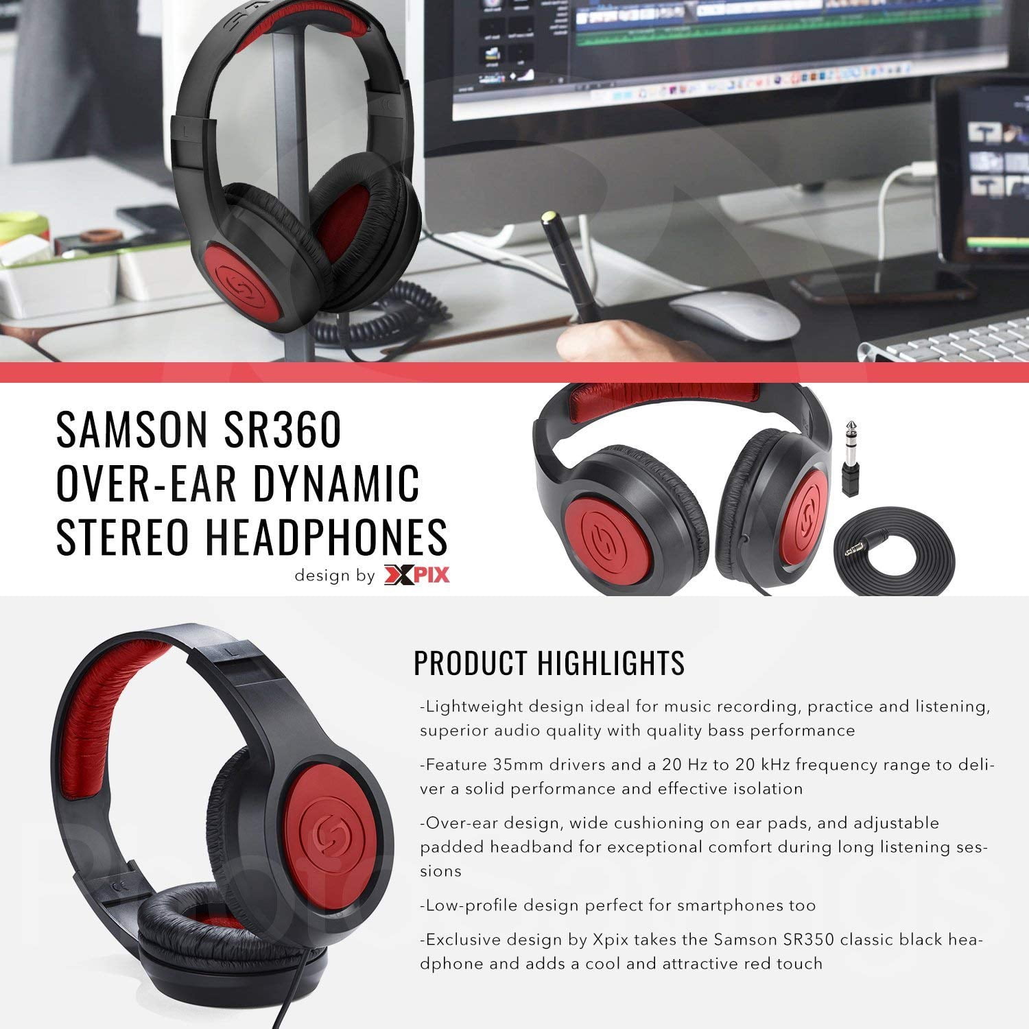 Zoom ZOOM-H2N-KIT169-NFBA H2n Handy Digital Audio Recorder with Samson Studio Headphone