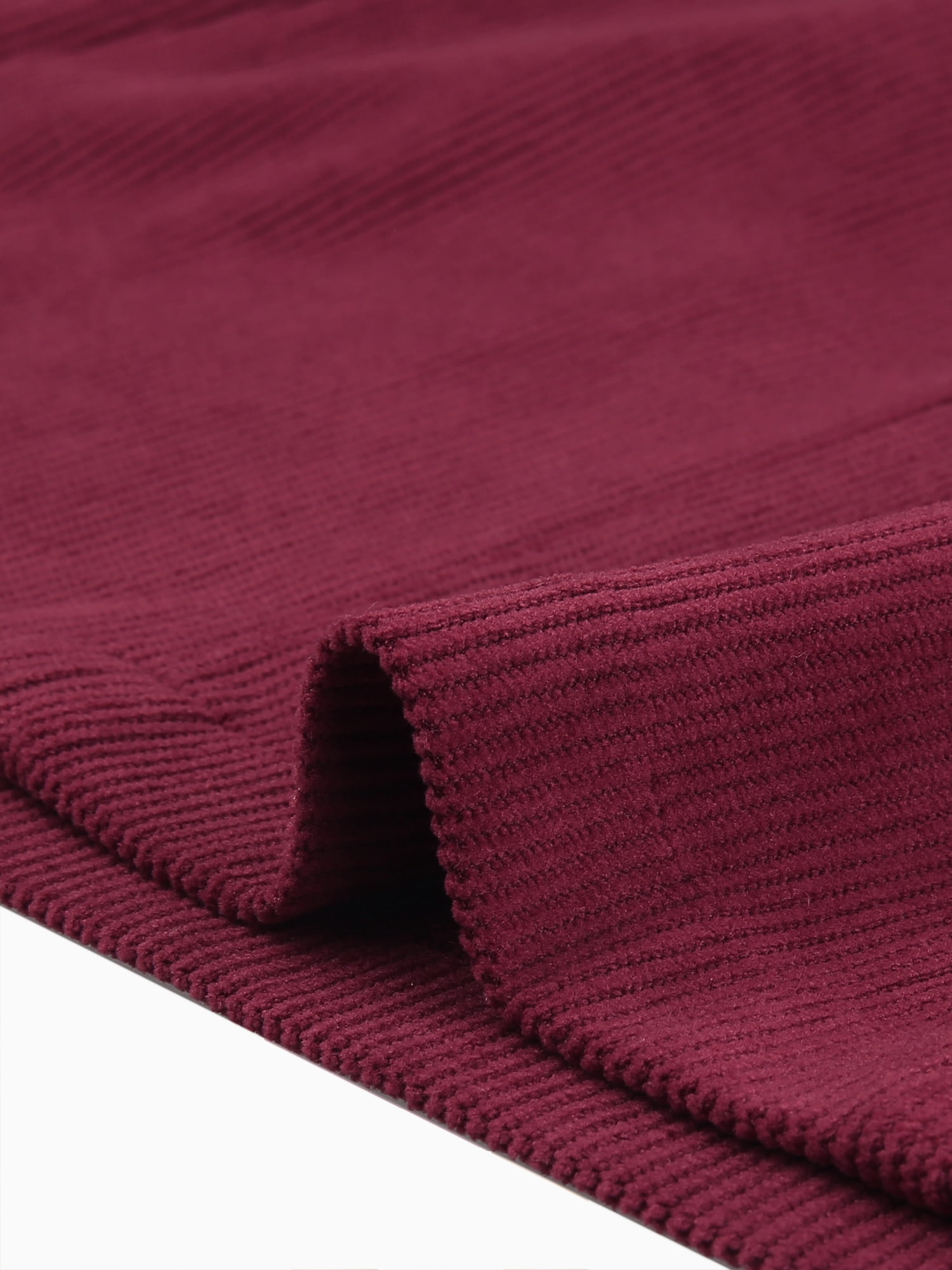 DARING DIVA Women's A-Line Belted Fall Midi Corduroy Skirt S Burgundy