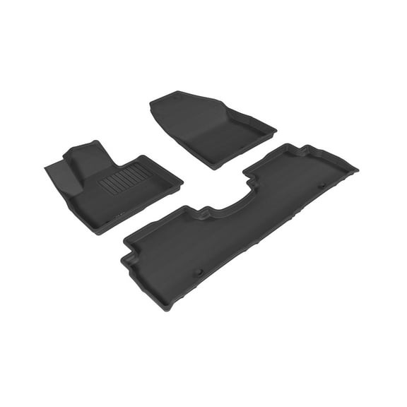 3D MAXpider Custom Fit Kagu Floor Mat (Black) Compatible with Kia Sorento 5-Seat 2016-2020 - Full Set