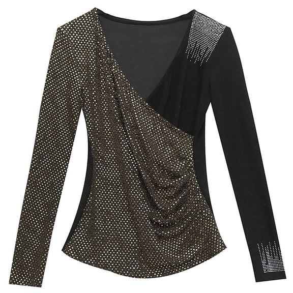 Aayomet Gym Tops For Women Women's Henley Shirts Long Sleeve Button Down Tunic Tops Scoop Neck Ribbed Knit Slim Fitted Casual Tops Blouses,Gold XXL