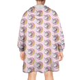 thumbnail image 2 of Wearable Oversized Blanket,Pink Cartoon Unicorn Donut Pattern Wearable Blanket Hoodie for Adults,Cozy Hooded Blankets with Super Pockets,Super Warm Fuzzy Pullover for Women & Men, 2 of 6