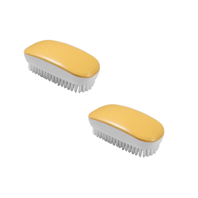 Oleegame 2PC Cleaning Brush Macaron Color Scheme Washing Tool Wash Brush Shoe Scrubber Cleaning Cleaner Yellow