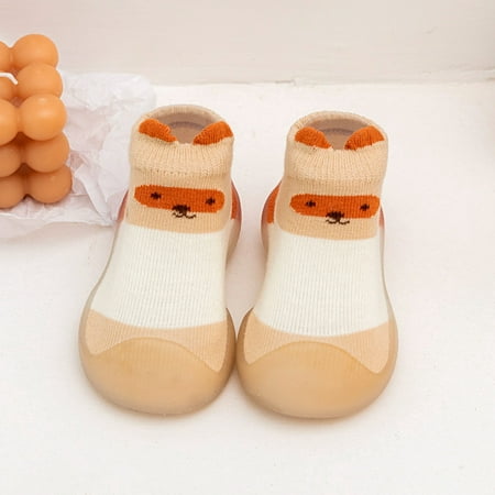 

Gubotare Baby Booties Baby Booties Boys Girls Slippers Warm Crib Sock Shoes Indoor First Walker Prewalker Beige 0 Months