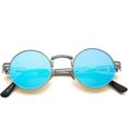 thumbnail image 2 of Gafas de sol Steampunk clásicas de estilo retro, redondas, de metal, para hombres y mujeres, con lentes negras y marco negro, 2 of 5