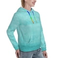 thumbnail image 2 of Yiaed Blue And Turquoise Print Womens Casual Hoodies Crew Neck Long Sleeve Sweatshirts With Pocket Pullover Tops Women's Hooded Sweatshirt-Medium, 2 of 5