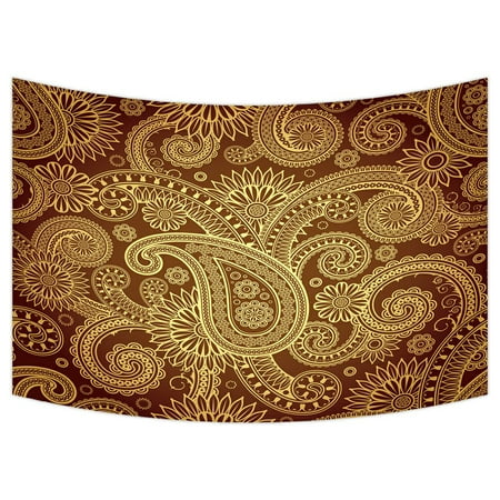 - ZKGK Damask Pattern Tapestry Wall Hanging Wall Decor Art for Living Room Bedroom Dorm Cotton Linen Decoration 90x60 Inches