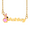 Gold/Pink, variant on Personalized Children's Name Necklace with Pink or White Enamel on Bunny Motif