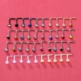 thumbnail image 3 of ZS 40Pcs/Set 20g Mix Color Cubic Zircon Nose Ring Piercing Round Crystal Nostril Piercing Nose Bone/L Shaped/Nose Screws Nose Stud Piercing, 3 of 4