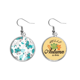thumbnail image 1 of Arte Moderno Aquamarine Flowers plantas Pendiente del lóbulo de la joyería del pendiente de la hoja del otoño Unbranded M, 1 of 3