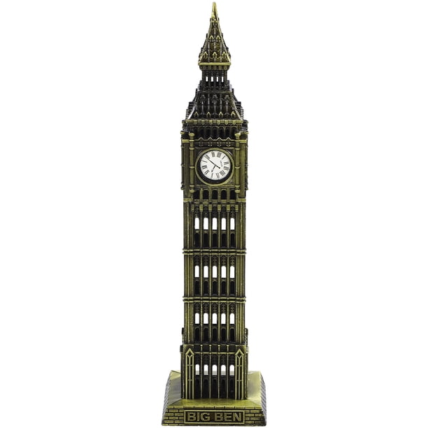 Adorno de maqueta de edificio metálico del Big Ben de Inglaterra, monumentos de Londres, maqueta de Inglaterra