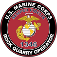 thumbnail image 1 of U.S.M.C. MOS 1346 Rock Quarry Operator Decal 5.5" - Red, 1 of 1