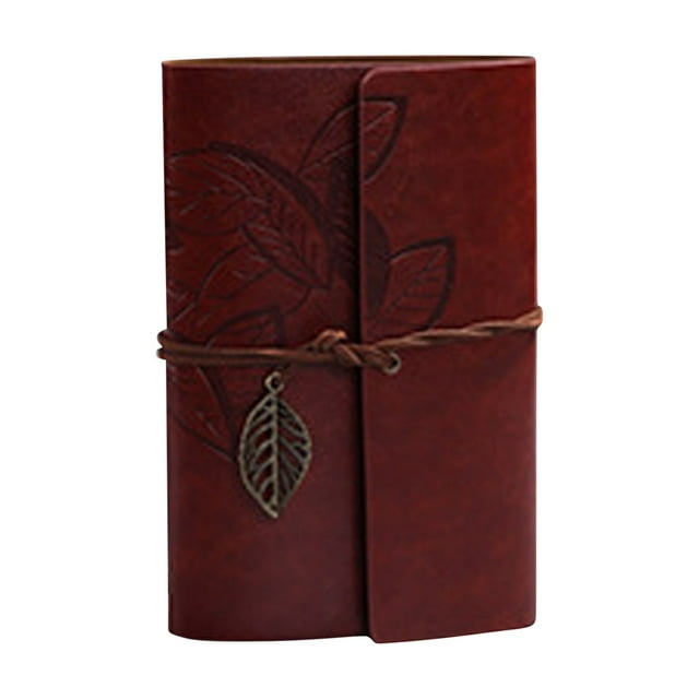 WHEANG Home Decor European -Style Retro Noteping Book Creative Travel Diary Notebook Stationery Live Page Logo Leather Paper One Size Multi-Color