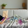 thumbnail image 3 of Thistle Soft Flannel Fleece Blanket, Vintage Vertical Herbal Border with Blooming Meadow Flowers Chamomile and Dragonfly, Cozy Plush for Indoor and Outdoor Use, 60" x 80", Multicolor, by Ambesonne, 3 of 5