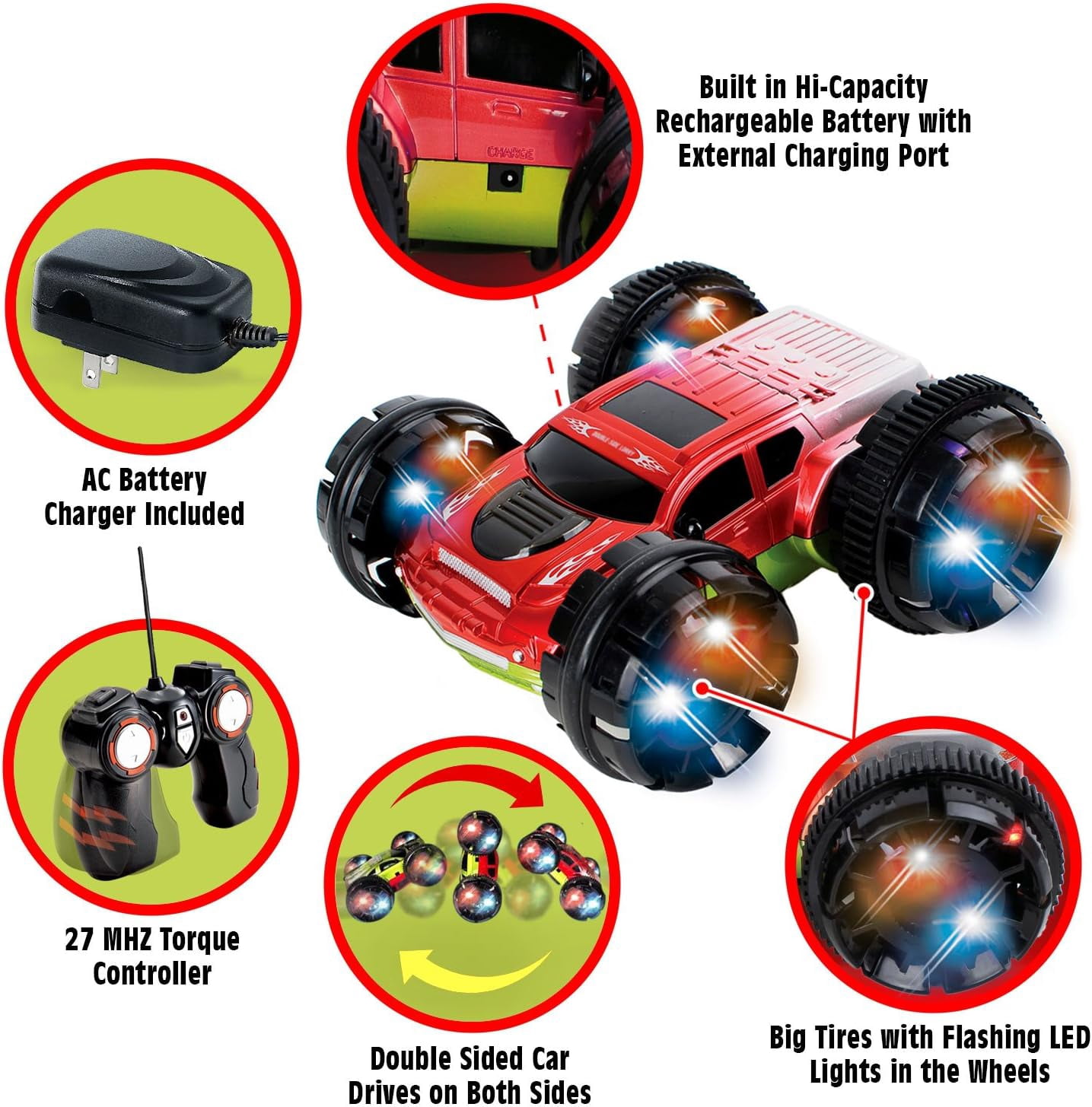 Kidirace RC Stunt Car 360 Degree Spinning and Flips Double Sided
