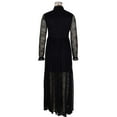 thumbnail image 4 of Blmnix Women's Dresses Empire Waist Maxi Lace Dress Black High Neck Long Sleeve Fashion Dress, 4 of 6