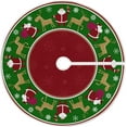 thumbnail image 1 of FMSHPON Christmas Santa Claus Snowflakes Deer Xmas Christmas Tree Skirt Stand Mat for Holiday Party Decoration Indoor Outdoor 48 inches, 1 of 6