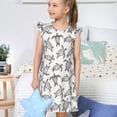 thumbnail image 4 of Balery Hand Drawn Turtle Camisón de princesa para niñas, pijama de algodón con mangas abullonadas, suave y bonito.-XX-Large, 4 of 6