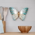 thumbnail image 2 of Eangee Home Design Butterfly Wall Decor Pearl And Soft Aqua, Capiz and Metal, Indoor / Outdoor Safe, 18x1x13 Inches, 2 of 6