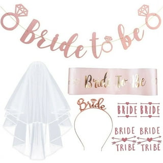 Gold Bow Bride to Be Tulle Veil Hens Night Bachelorette Party Bridal Shower
