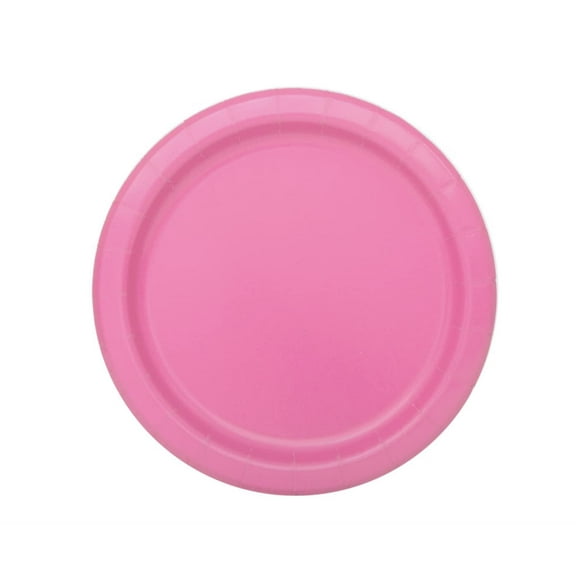 7" Paper Dessert Plates, Hot Pink, 8ct