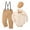 Khaki, variant on Pandaie Baby Boy Clothes Suits 4 Pcs Gentleman Outfit Long Sleeve Dress Romper Beret Hat Suspender Pants Bow Tie Wedding Set 0-3 Months Khaki