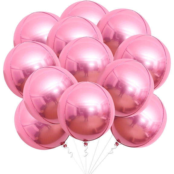 KatchOn, Light Pink Foil Balloons - Big 22 Inch, Pack of 12 | Light Pink Mylar Balloons for Pink Birthday Party Decorations | Metallic Pink Balloons, Galentines Day Decorations, Pink Party Decor