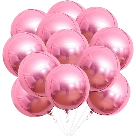 Katchon Light Pink Foil Balloons - Big 22 Inch Pack Of 12 | Light Pink Mylar Balloons For Pink Birthday Party Decorations | Metallic Pink Balloons Galentines Day Decorations Pink Party Decor