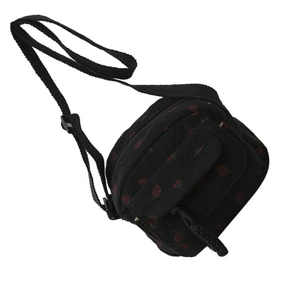 FENOHREFE Versatile Small Corduroy Shoulder Bag for Women and Girls Sweet Strawberry Pattern Crossbody Bag with Adjustable Strap