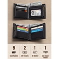 thumbnail image 2 of Mandu RFID Men's Bifold Wallet 9 Card Slots & 1 ID Window Zipper Coin Pocket Slim Travel Black Wallet for Men, 2 of 6