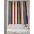 thumbnail image 3 of Vintage Color Stripes Sheer Curtains 72 Inch Long 2 Panels, Orange Green Blue Striped Retro Line Light Filtering Rod Pocket Semi Sheer Curtains, Sheer Voile Drapes for Living Room Bedroom, 52"x72", 3 of 5