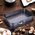 thumbnail image 5 of THLKIF Springform Cake Pan, Non-stick Cheesecake Pan, 14 x 9 Inch Large Rectangle Cake Pan with Removable Bottom, Ice Cream Cake Bakeware for Home Kitchen, Black, 5 of 8