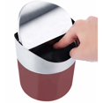 thumbnail image 5 of Mini bote de basura Mesa Bote de basura de acero inoxidable Tapa abatible Mini bote de basura Tapa moderna Mesa de bote de basura Práctica mini bote de basura de acero inoxidable Encimera para mesa d, 5 of 5