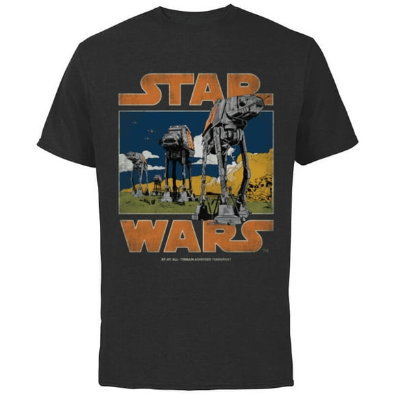 Star Wars AT-AT Walkers Vintage - Short Sleeve Cotton T-Shirt for Adults - Customized-Black