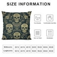thumbnail image 5 of MDO  Vinatge Skull Rose Navy Blue One Throw Pillow with Cover for Couch Bed Sofa, 18 x 18 Decorative Pillows w/Case, 5 of 5