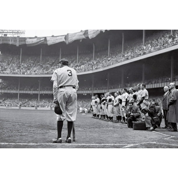 24x36 gallery poster, Babe Ruth at Yankee Stadium prior to the Yankees ...