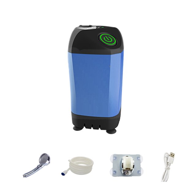 Douche de Camping Extérieure Portable, Pompe de Douche Électrique IPX7 Étanche avec 3 Modes de Distributeur d'Eau pour le Camping, la Randonnée, le Backpacking, les Voyages, les Plages, l'Arrosage des Animaux