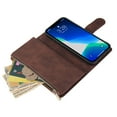 thumbnail image 4 of Dteck Case for Apple iPhone 13 Pro 6.1-inch,Luxury Leather Zipper Wallet Kickstand Case Magnetic Buckle Horizontal Flip Cover with 5 Card Slots/Photo Pocket for iPhone 13 Pro,Coffee, 4 of 8